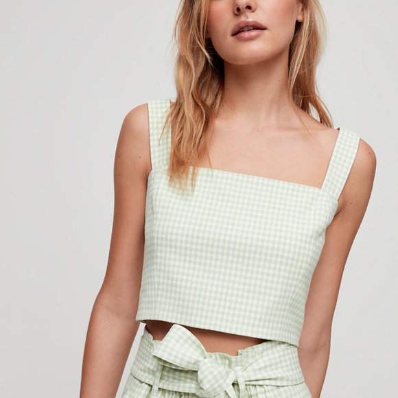 Aritzia Tops - NWT Aritzia Cézanne Cropped Gingham Top